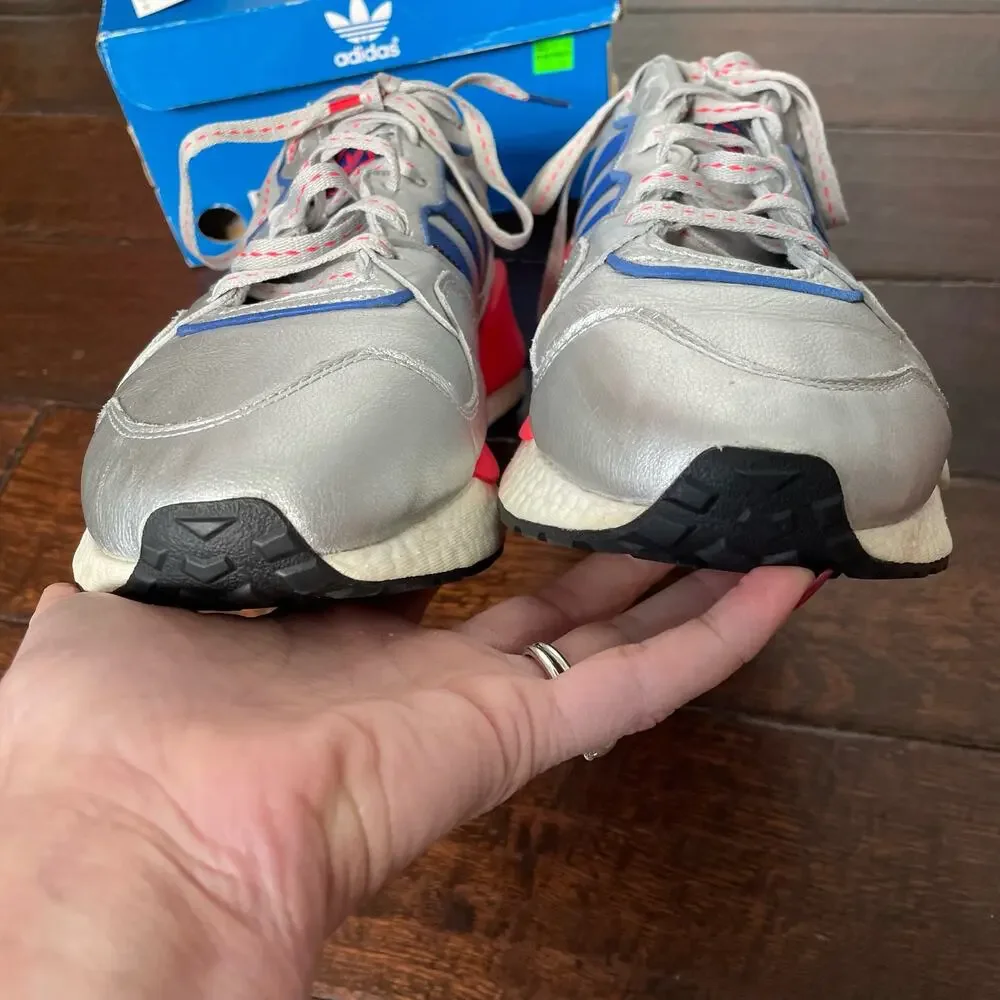 Adidas ZX 930 EQT Sneakers Shoes Metallic Silver Red Blue Run w/ Box Men 12 READ